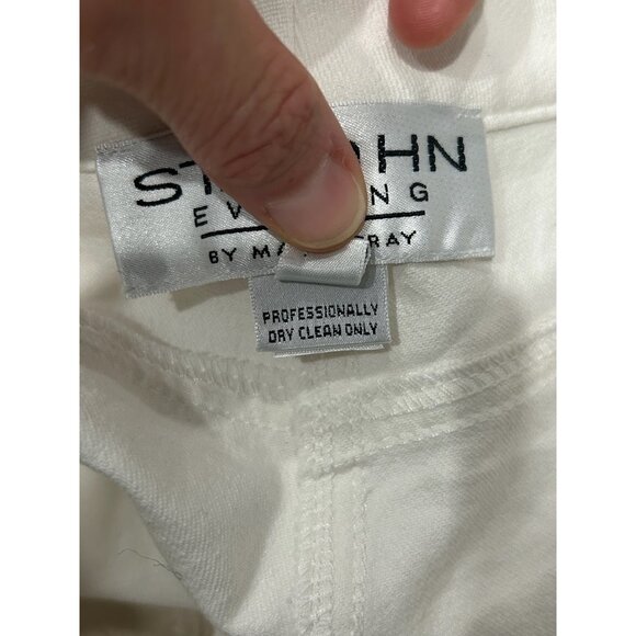 St. John Evening By Marie Gray Womens Embellished Dress Pants Size 12 White - Picture 6 of 9